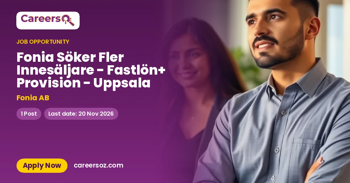 Fonia Söker Fler Innesäljare - Fastlön+ Provision - Uppsala – Fonia AB