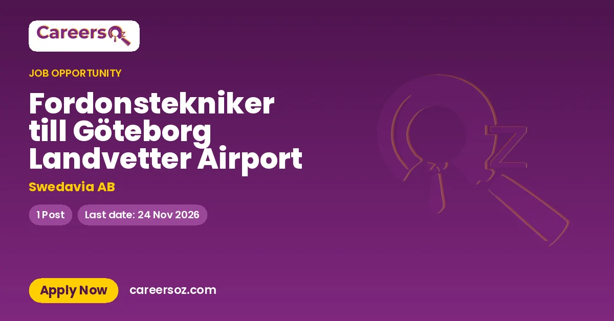 Fordonstekniker till Göteborg Landvetter Airport – Swedavia AB
