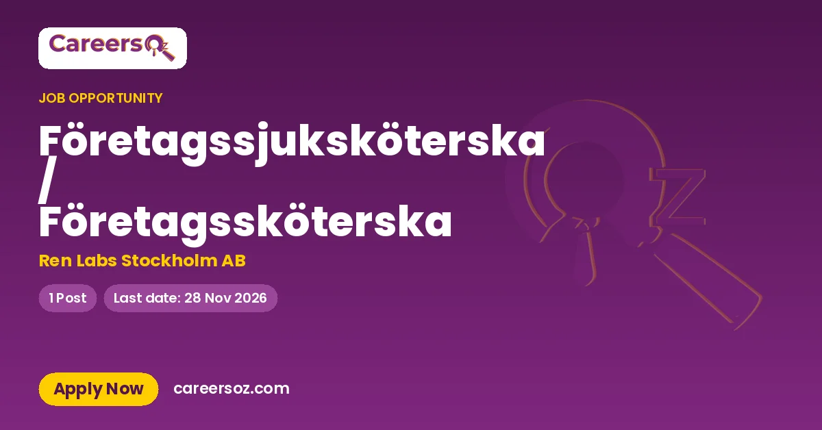 Företagssjuksköterska / Företagssköterska – Ren Labs Stockholm AB