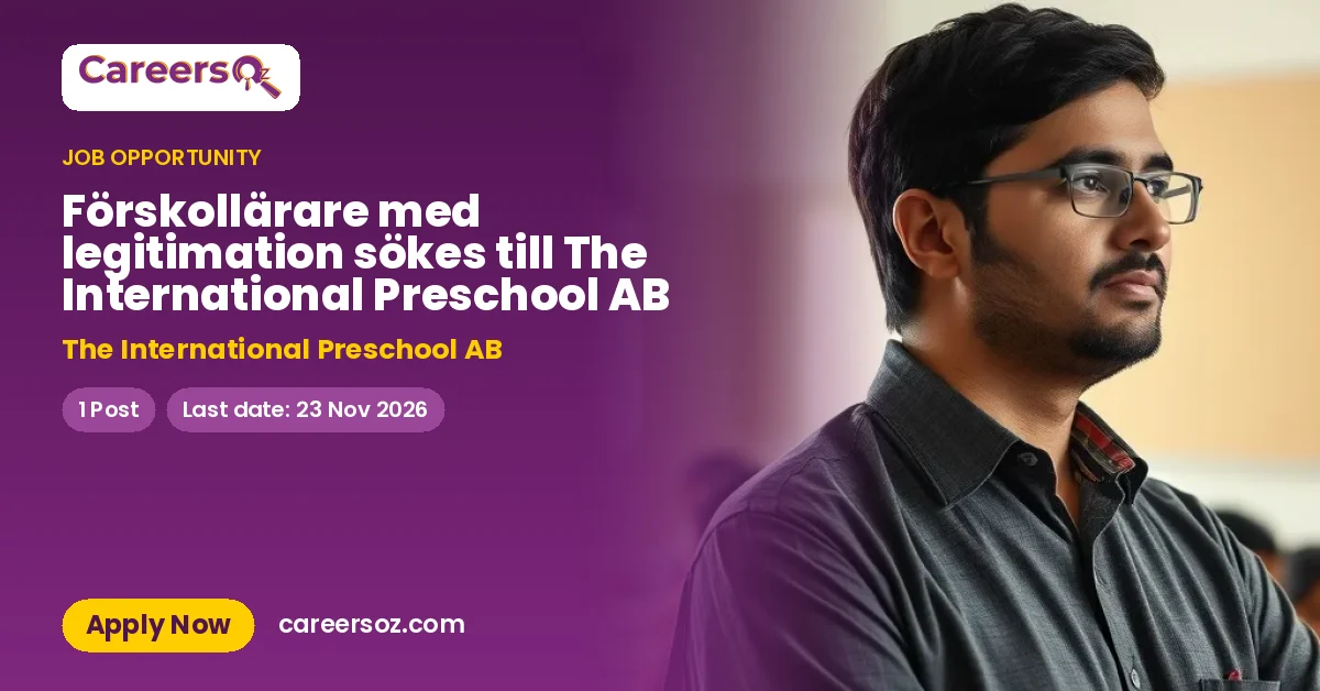 Förskollärare med legitimation sökes till The International Preschool AB – The International Preschool AB