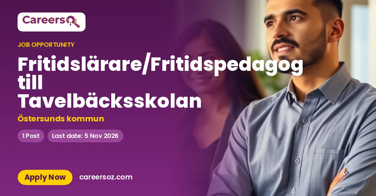 Fritidslärare/Fritidspedagog till Tavelbäcksskolan – Östersunds kommun