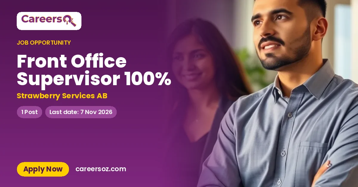 Front Office Supervisor 100% – Strawberry Services AB