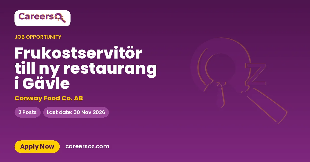 Frukostservitör till ny restaurang i Gävle – Conway Food Co. AB