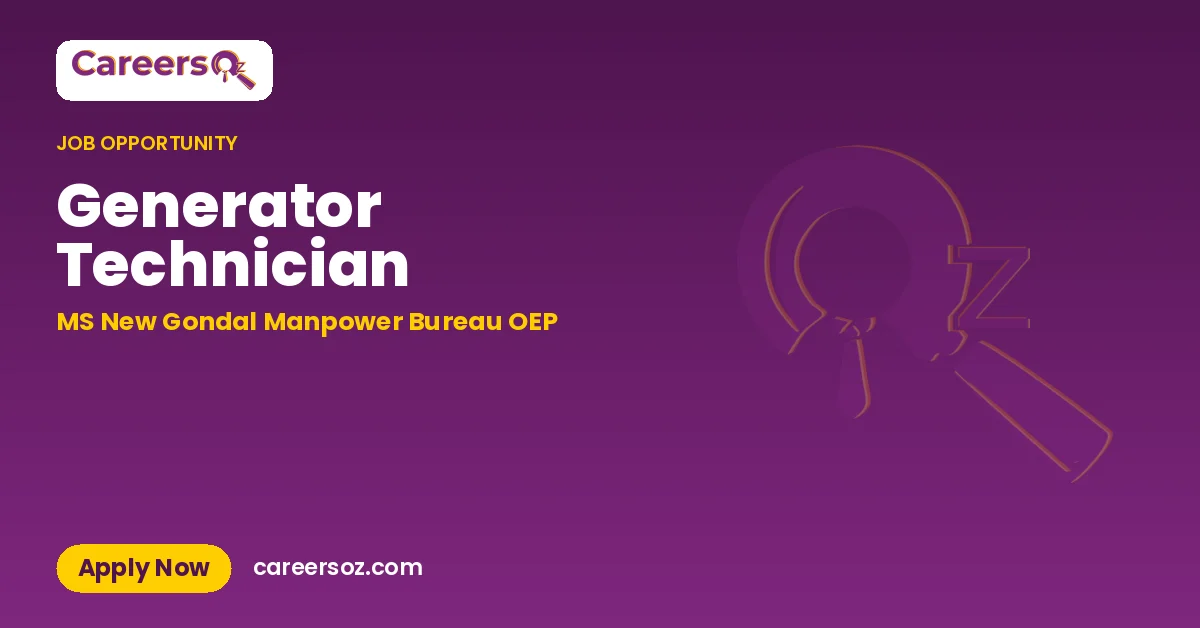 Generator Technician – MS New Gondal Manpower Bureau OEP
