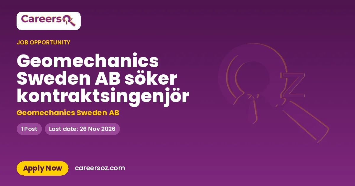 Geomechanics Sweden AB söker kontraktsingenjör – Geomechanics Sweden AB
