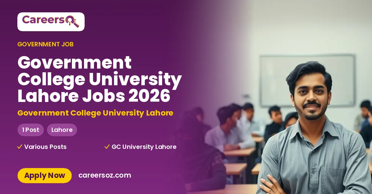 Government College University Lahore Jobs 2026 – Government College University Lahore
