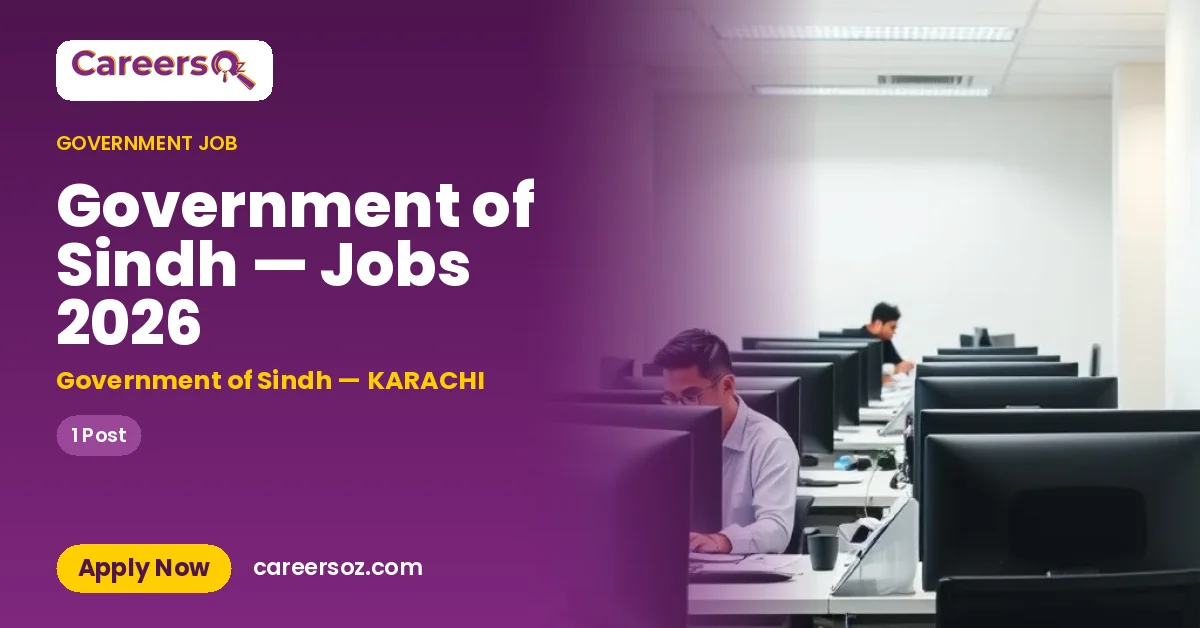 Government of Sindh — Jobs 2026 – Government of Sindh — KARACHI
