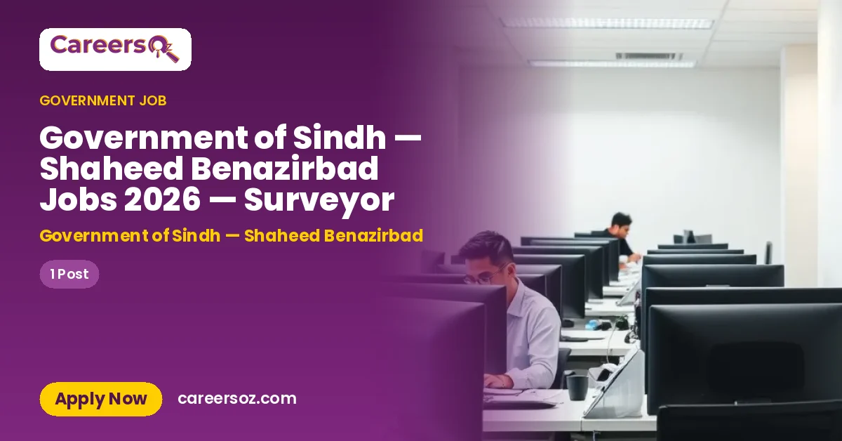 Government of Sindh — Shaheed Benazirbad Jobs 2026 — Surveyor – Government of Sindh — Shaheed Benazirbad