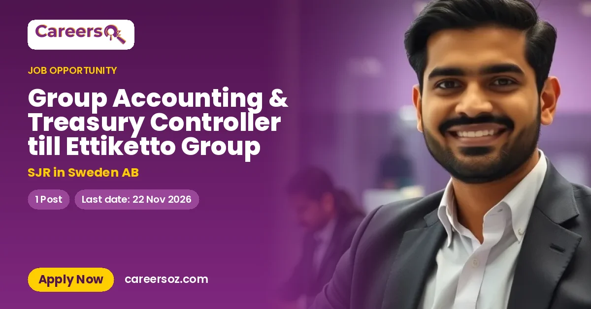 Group Accounting & Treasury Controller till Ettiketto Group – SJR in Sweden AB