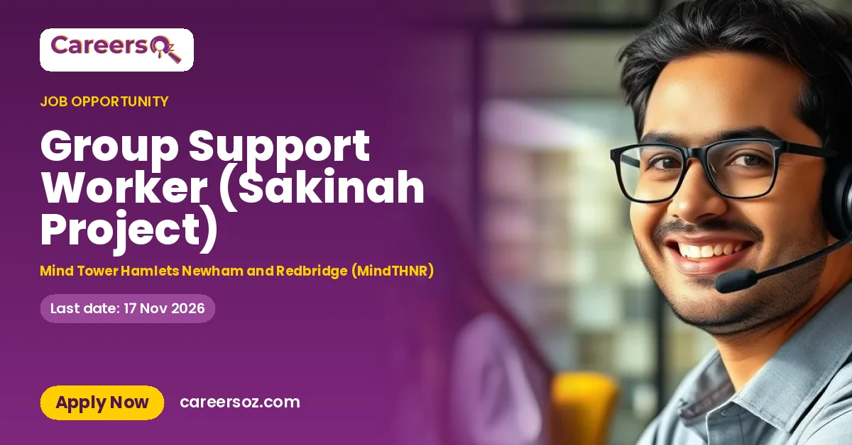 Group Support Worker (Sakinah Project) – Mind Tower Hamlets Newham and Redbridge (MindTHNR)
