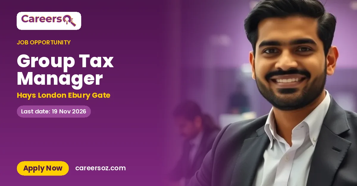 Group Tax Manager – Hays London Ebury Gate