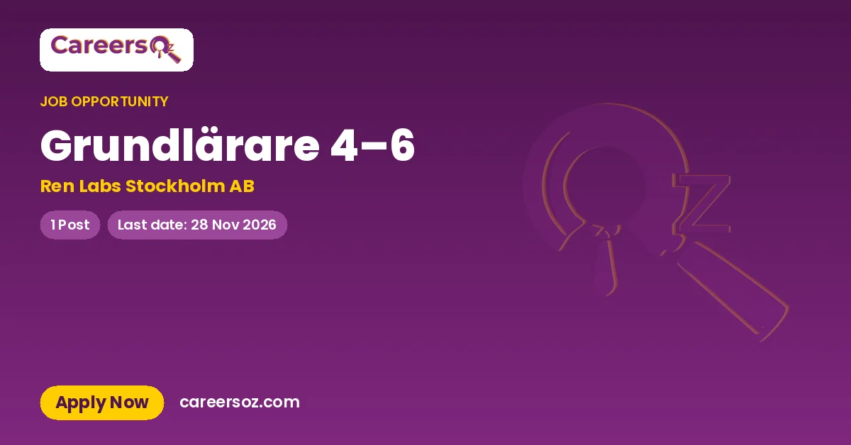 Grundlärare 4–6 – Ren Labs Stockholm AB