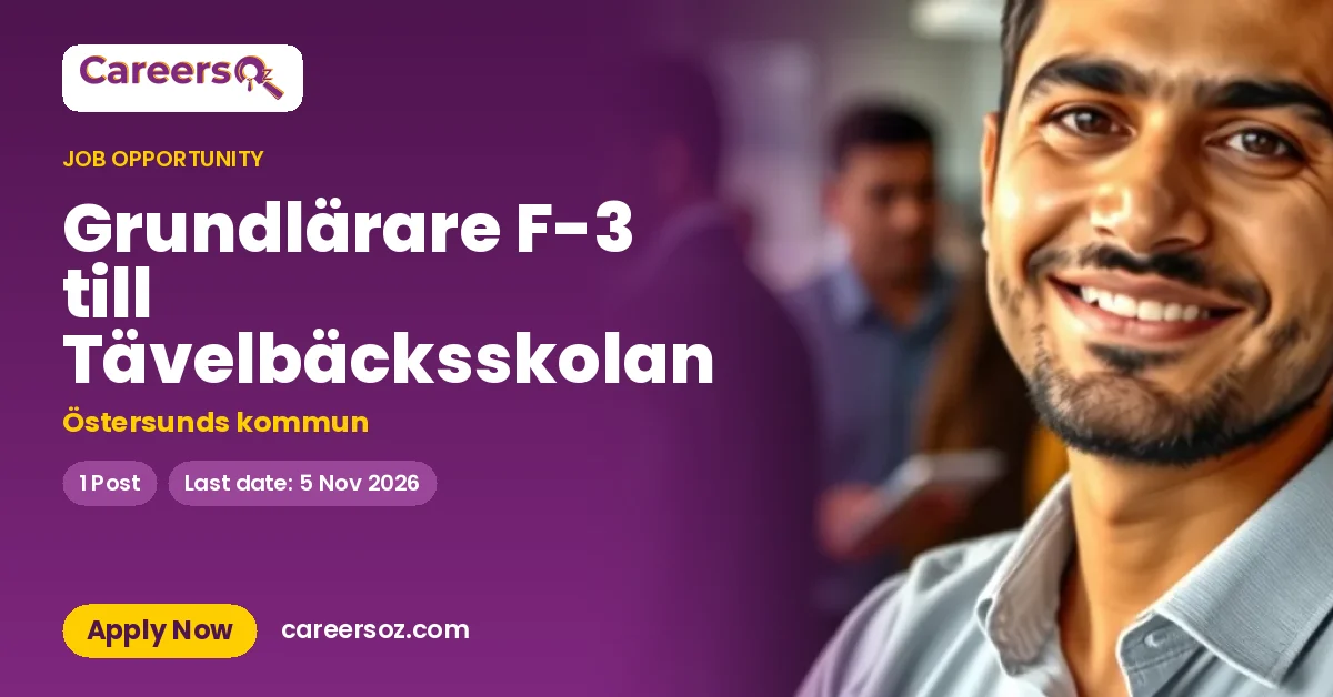 Grundlärare F-3 till Tävelbäcksskolan – Östersunds kommun