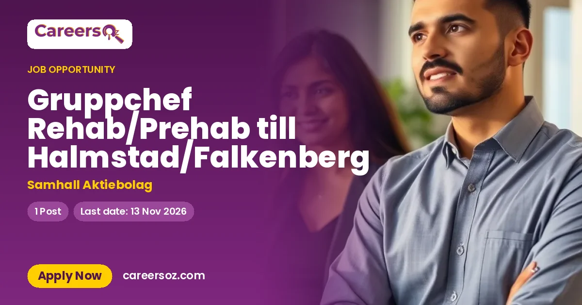 Gruppchef Rehab/Prehab till Halmstad/Falkenberg – Samhall Aktiebolag
