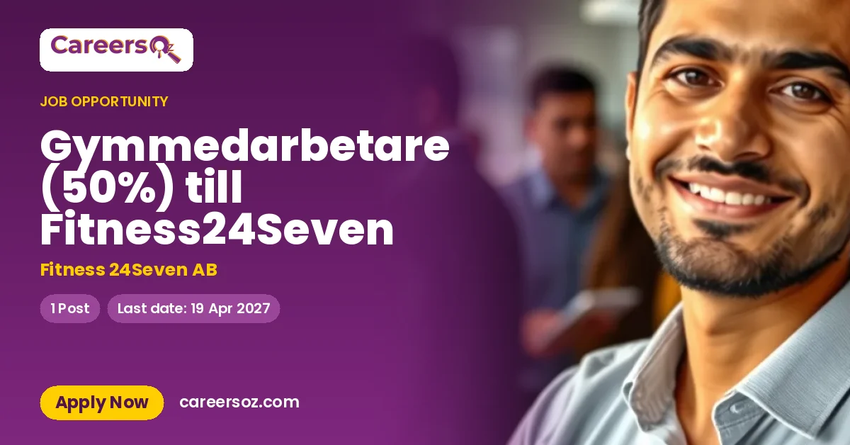 Gymmedarbetare (50%) till Fitness24Seven – Fitness 24Seven AB