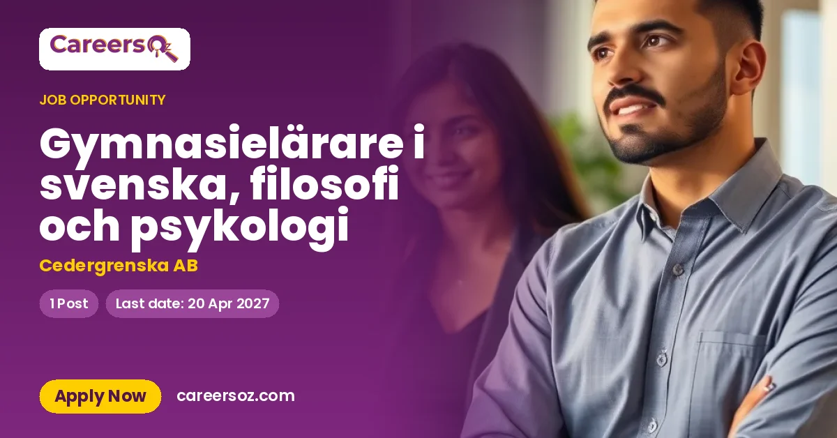 Gymnasielärare i svenska, filosofi och psykologi – Cedergrenska AB
