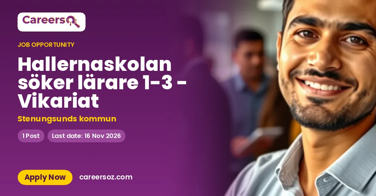Hallernaskolan söker lärare 1-3 - Vikariat – Stenungsunds kommun