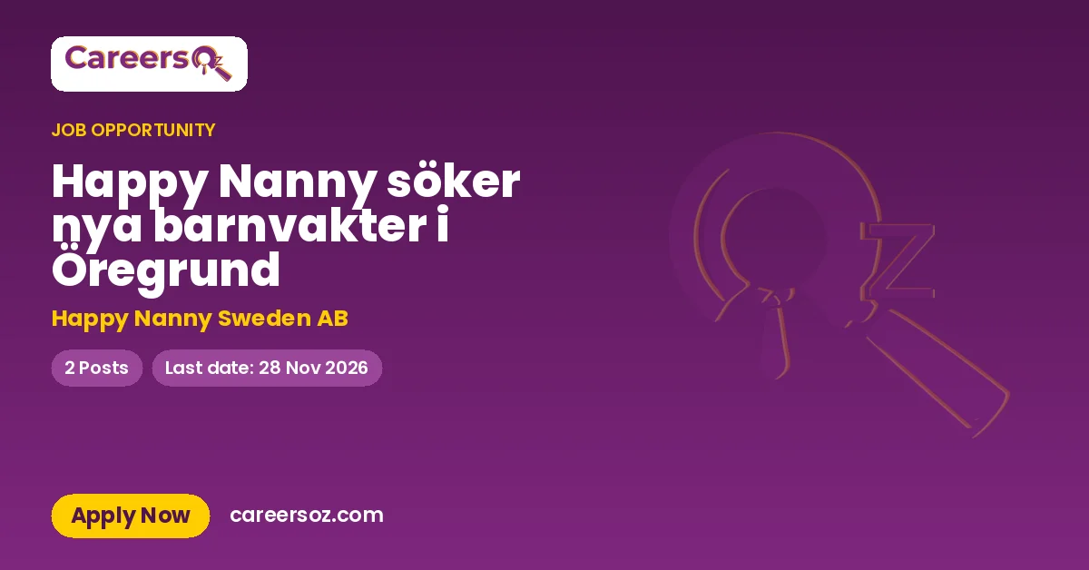 Happy Nanny söker nya barnvakter i Öregrund – Happy Nanny Sweden AB