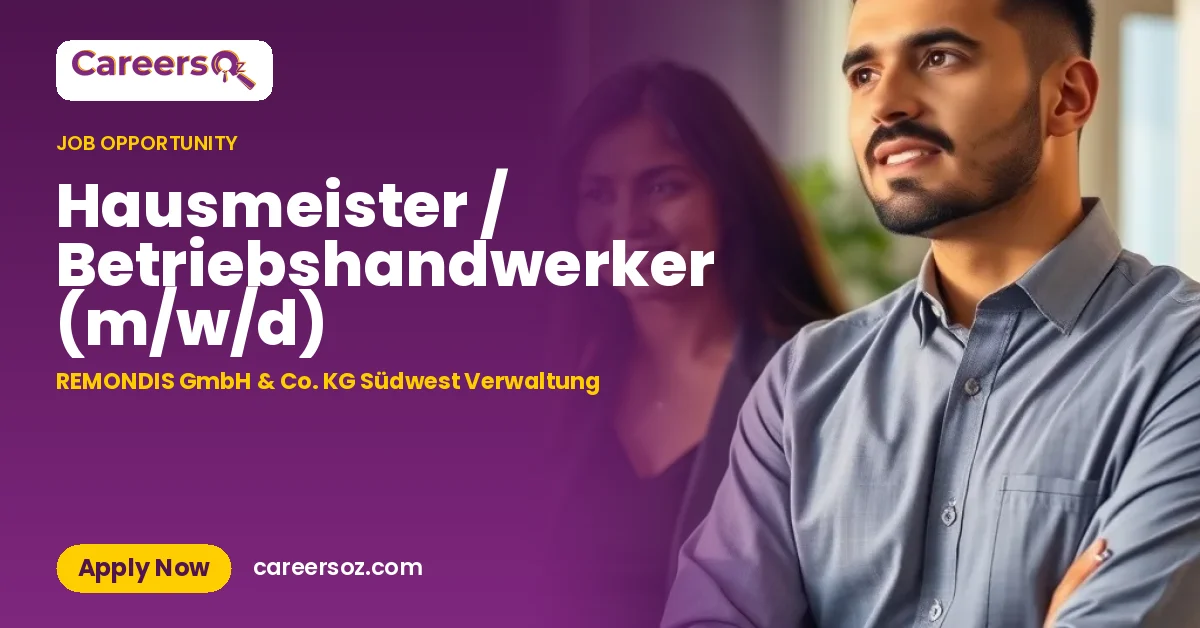 Hausmeister / Betriebshandwerker (m/w/d) – REMONDIS GmbH & Co. KG Südwest Verwaltung