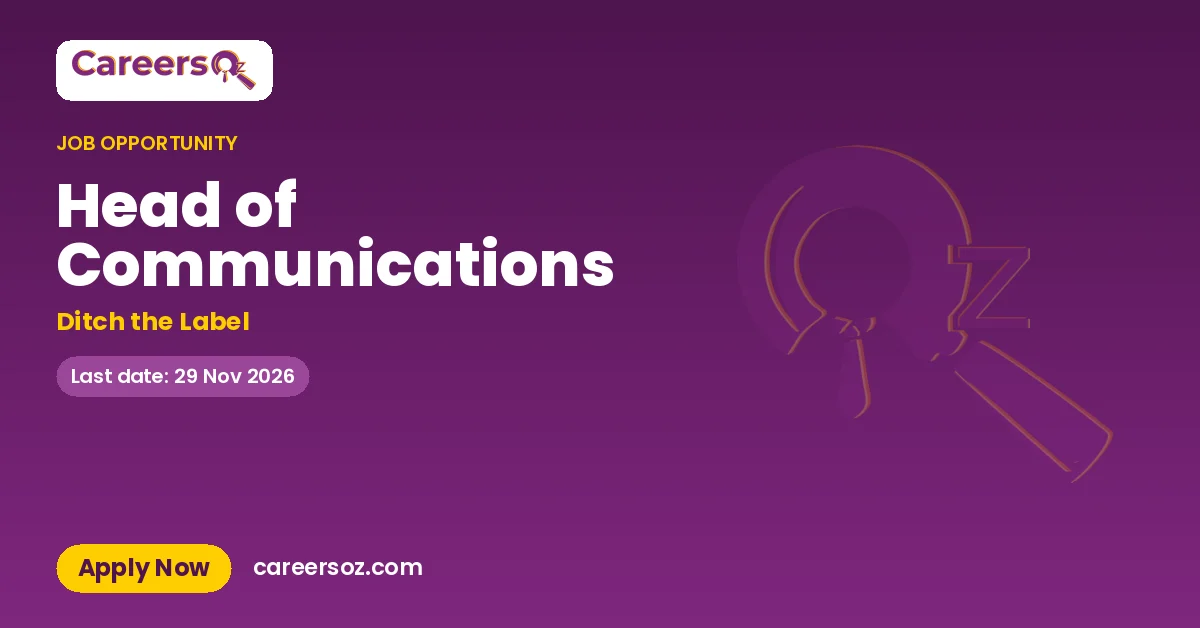 Head of Communications – Ditch the Label