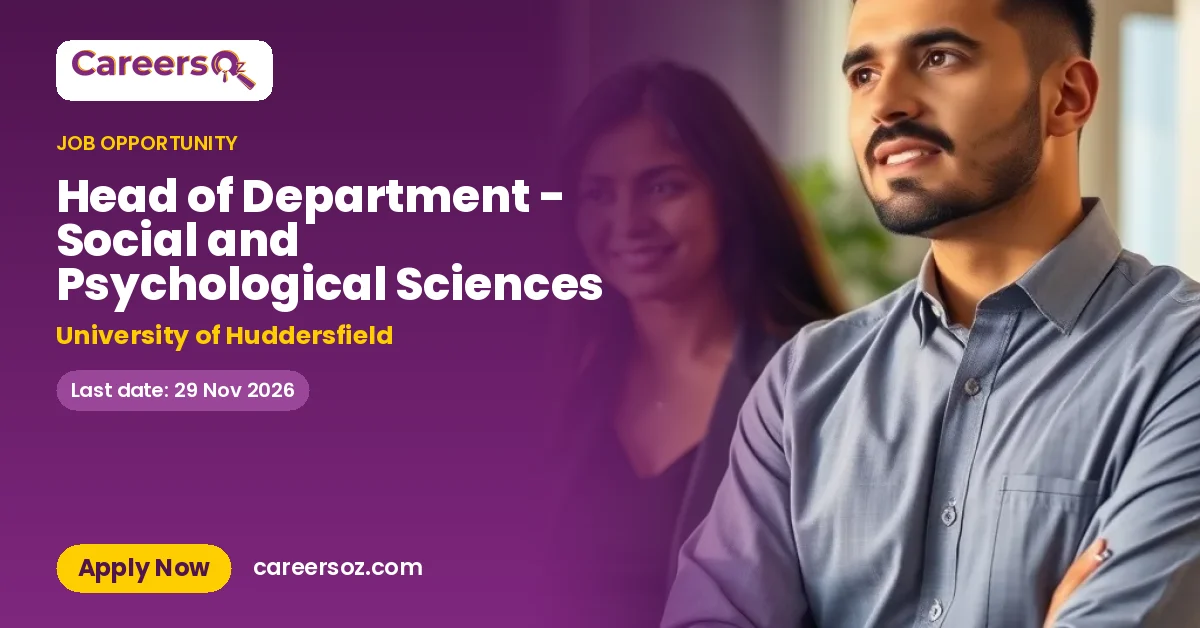 Head of Department - Social and Psychological Sciences – University of Huddersfield
