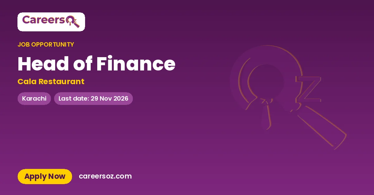 Head of Finance – Cala Restaurant
