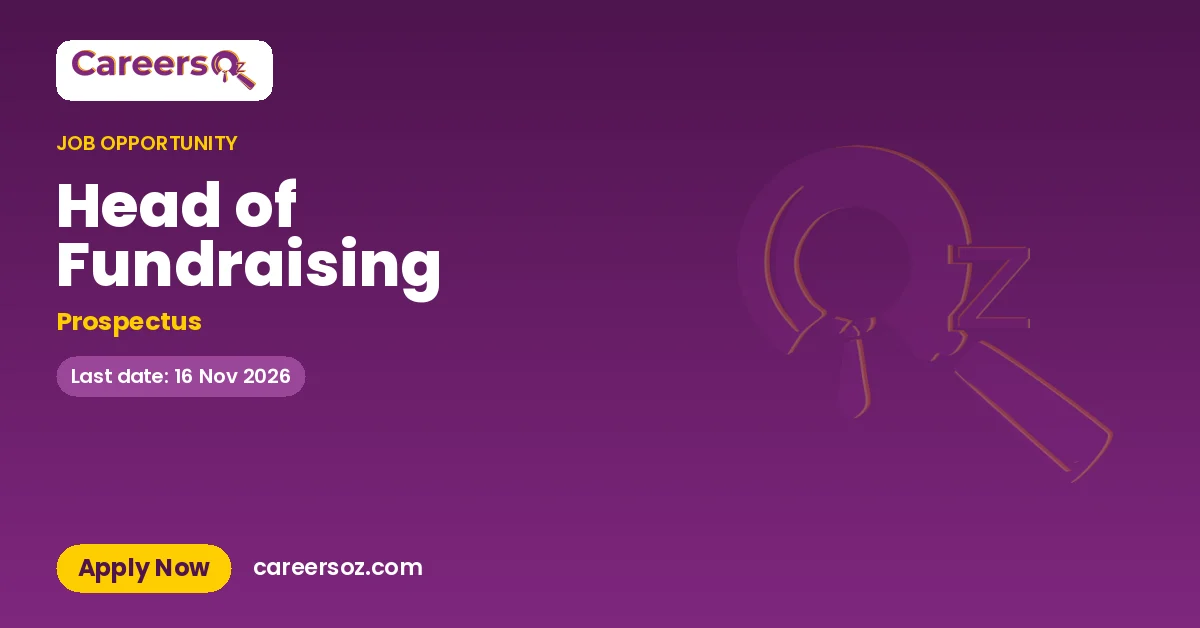 Head of Fundraising – Prospectus