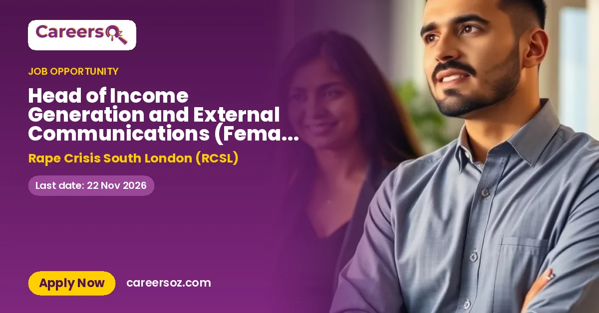 Head of Income Generation and External Communications (Female Applicants Only) – Rape Crisis South London (RCSL)
