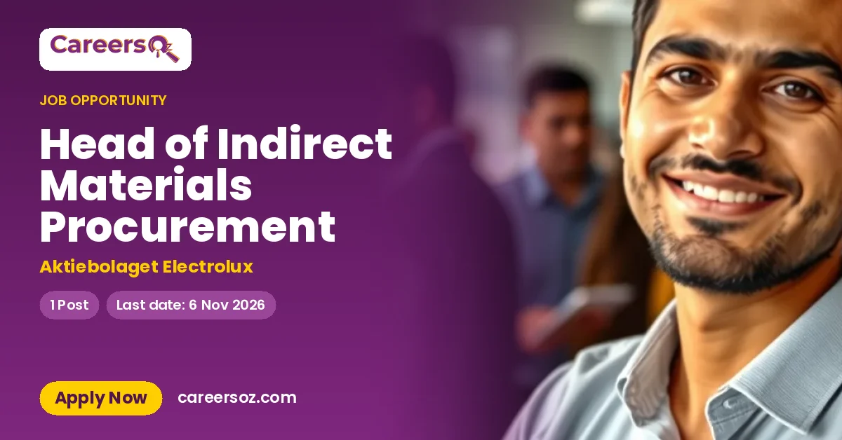Head of Indirect Materials Procurement – Aktiebolaget Electrolux