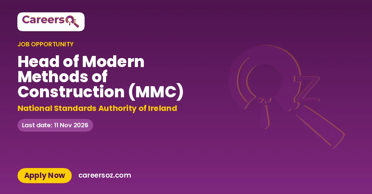 Head of Modern Methods of Construction (MMC) – National Standards Authority of Ireland