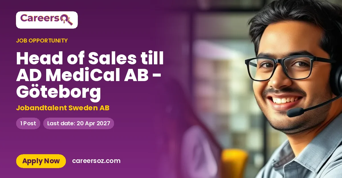Head of Sales till AD MediCal AB - Göteborg – Jobandtalent Sweden AB