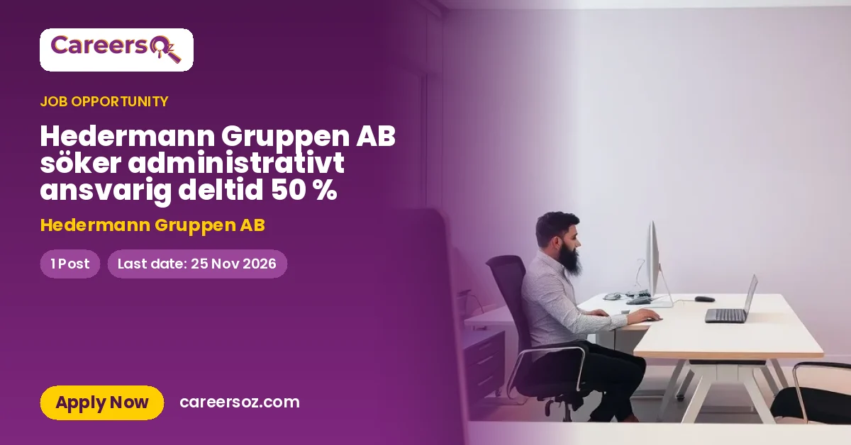 Hedermann Gruppen AB söker administrativt ansvarig deltid 50 % – Hedermann Gruppen AB