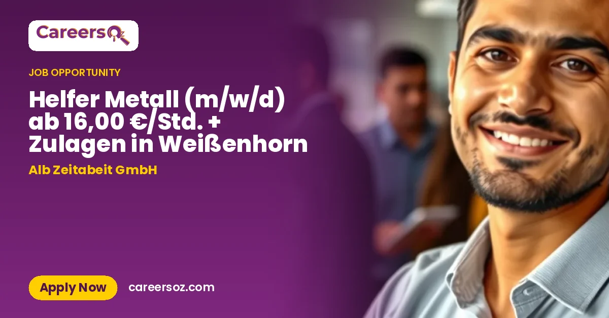 Helfer Metall (m/w/d) ab 16,00 €/Std. + Zulagen in Weißenhorn – Alb Zeitabeit GmbH