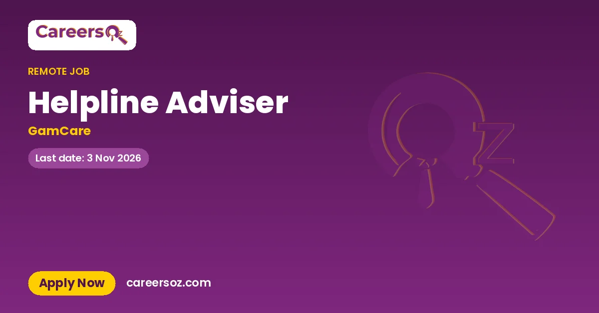 Helpline Adviser – GamCare