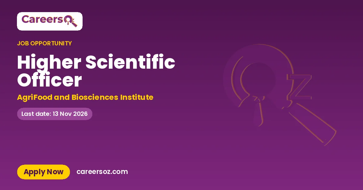 Higher Scientific Officer – AgriFood and Biosciences Institute