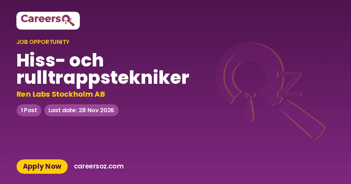 Hiss- och rulltrappstekniker – Ren Labs Stockholm AB