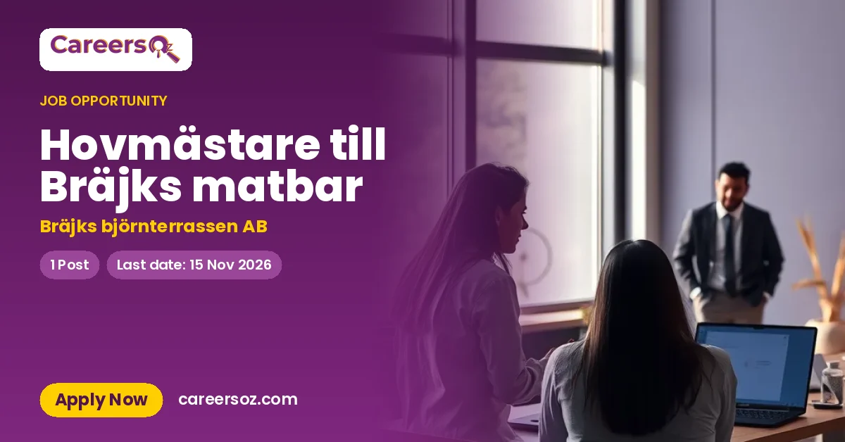 Hovmästare till Bräjks matbar – Bräjks björnterrassen AB