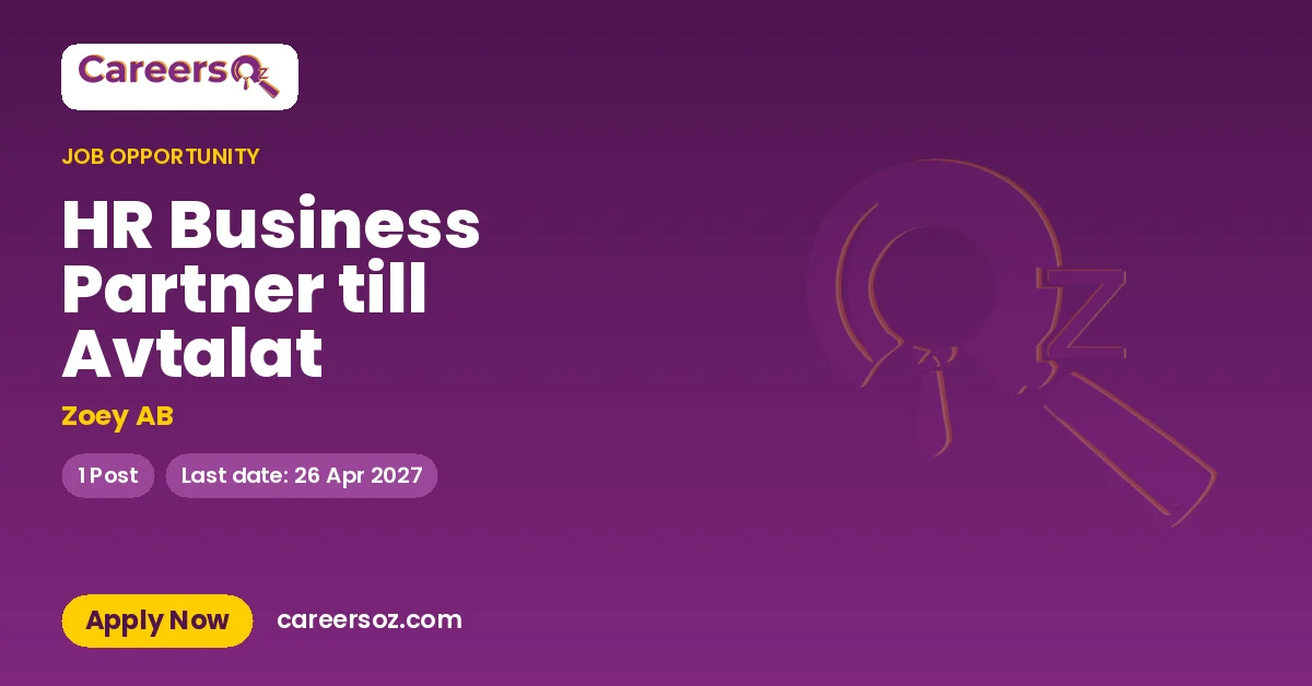 HR Business Partner till Avtalat – Zoey AB
