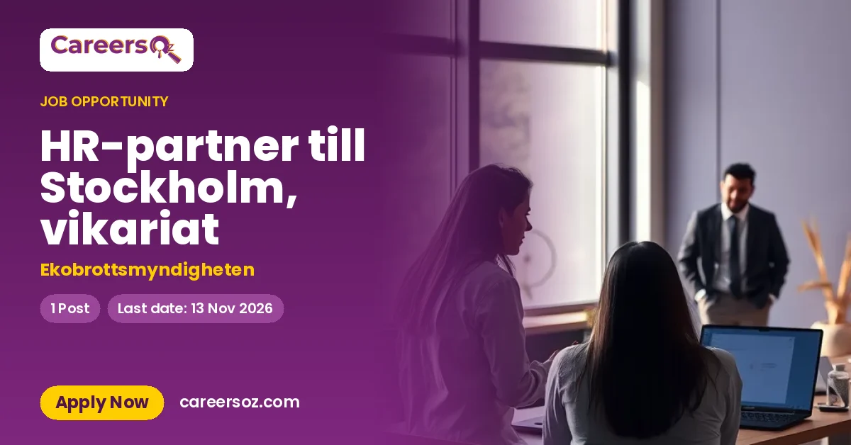 HR-partner till Stockholm, vikariat – Ekobrottsmyndigheten