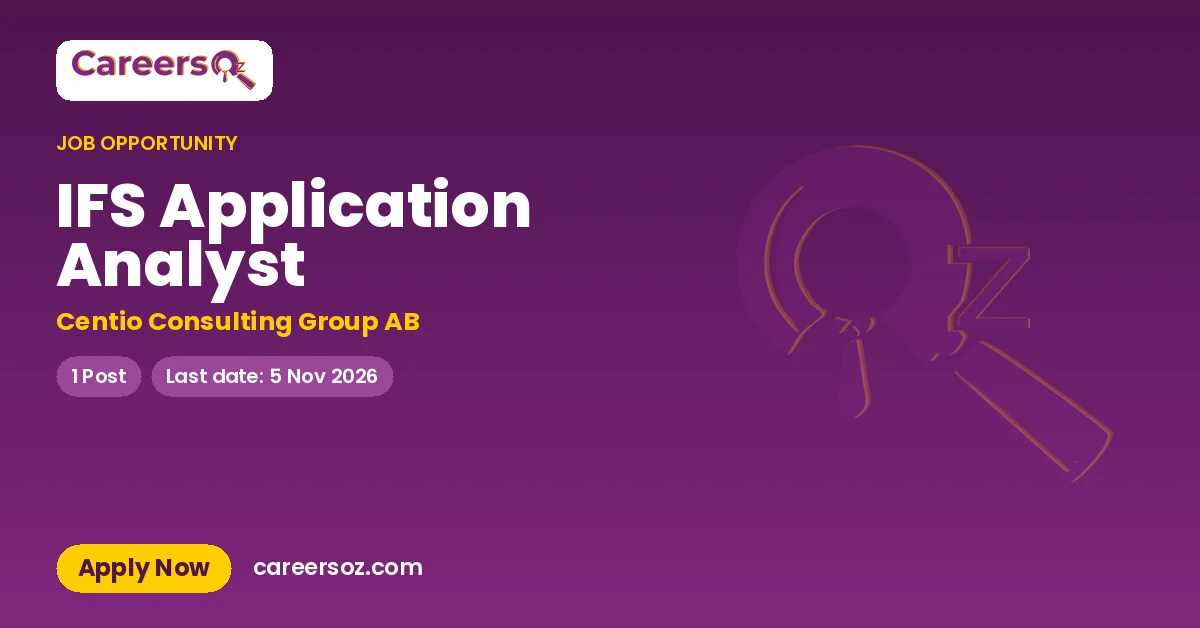 IFS Application Analyst – Centio Consulting Group AB