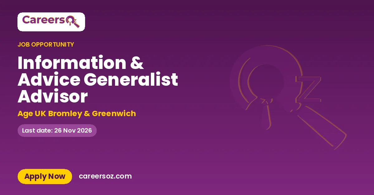 Information & Advice Generalist Advisor – Age UK Bromley & Greenwich