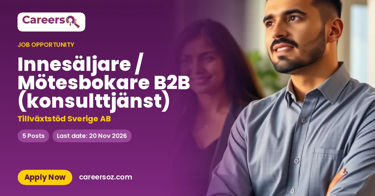Innesäljare / Mötesbokare B2B (konsulttjänst) – Tillväxtstöd Sverige AB