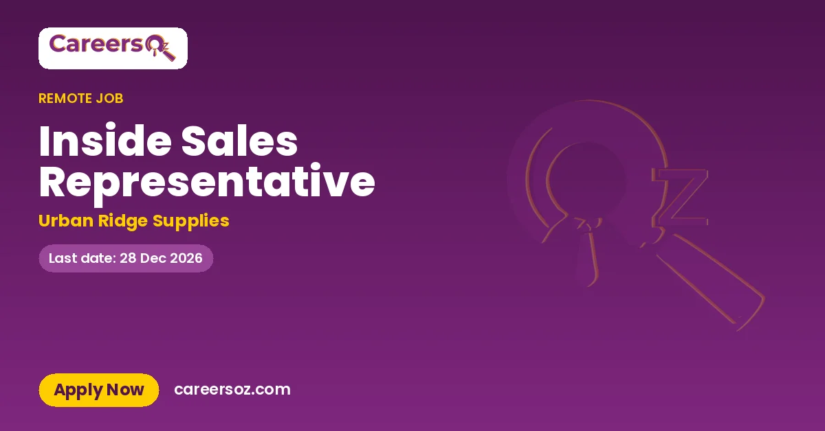 Inside Sales Representative – Urban Ridge Supplies