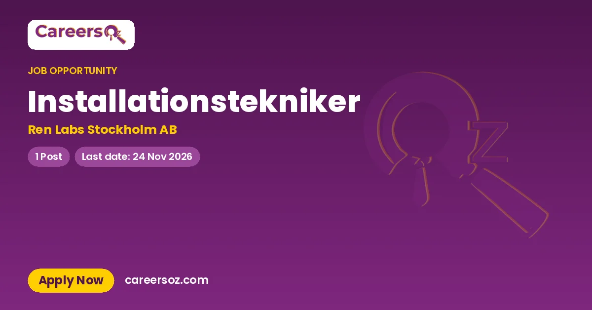 Installationstekniker – Ren Labs Stockholm AB