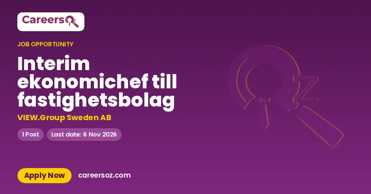 Interim ekonomichef till fastighetsbolag – VIEW.Group Sweden AB
