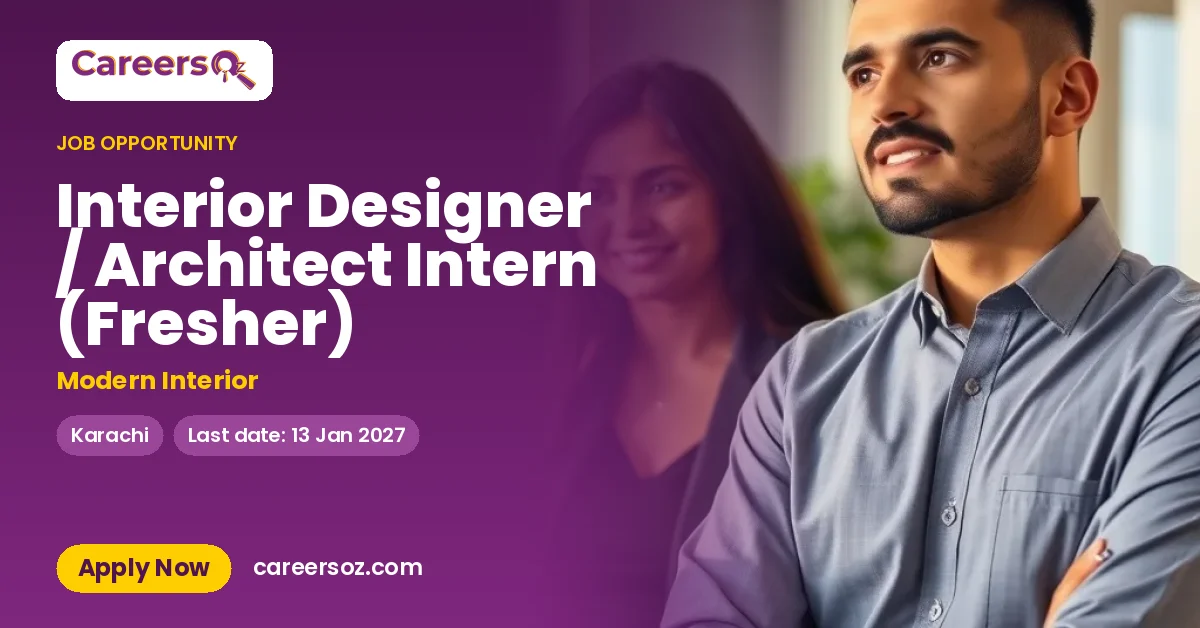 Interior Designer / Architect Intern (Fresher) – Modern Interior