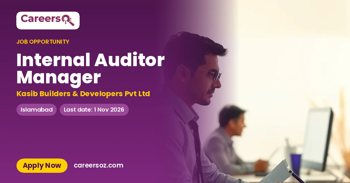 Internal Auditor Manager – Kasib Builders & Developers Pvt Ltd