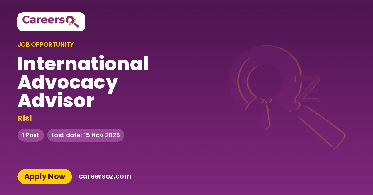 International Advocacy Advisor – Rfsl