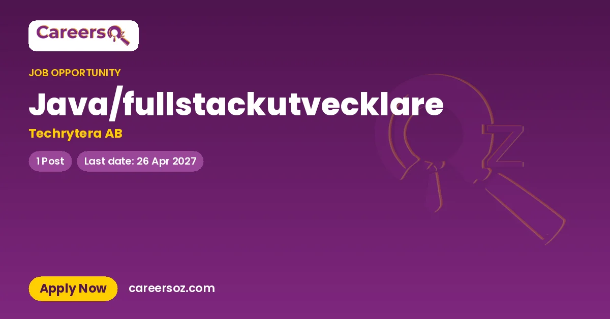 Java/fullstackutvecklare – Techrytera AB