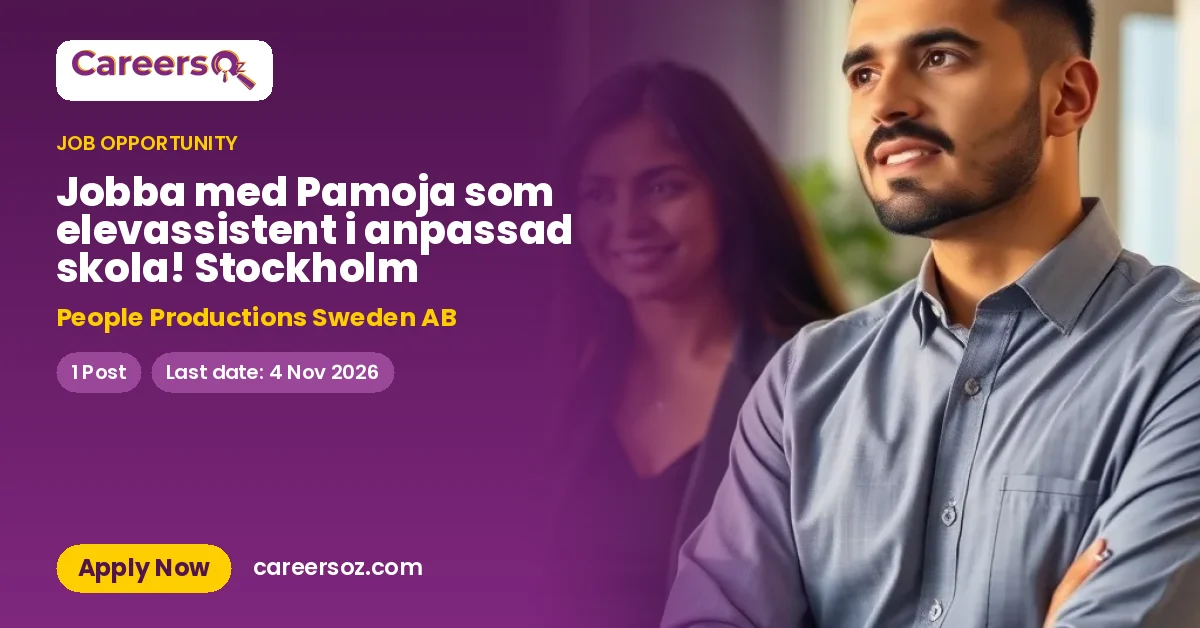 Jobba med Pamoja som elevassistent i anpassad skola! Stockholm – People Productions Sweden AB